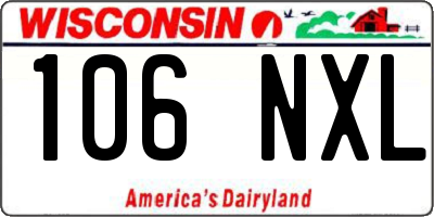 WI license plate 106NXL