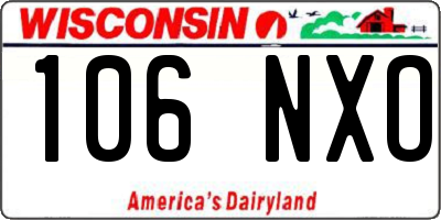 WI license plate 106NXO