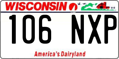 WI license plate 106NXP