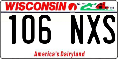 WI license plate 106NXS