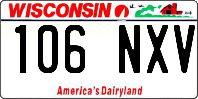 WI license plate 106NXV