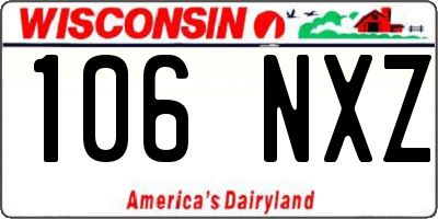 WI license plate 106NXZ