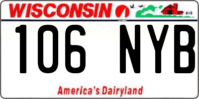 WI license plate 106NYB