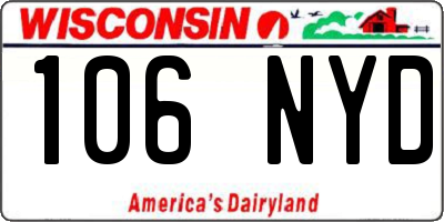 WI license plate 106NYD