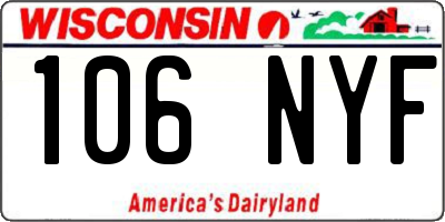WI license plate 106NYF