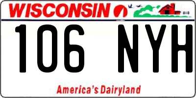 WI license plate 106NYH