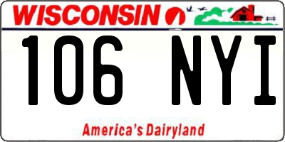 WI license plate 106NYI