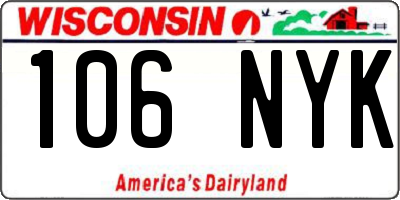 WI license plate 106NYK