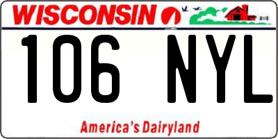 WI license plate 106NYL