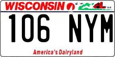 WI license plate 106NYM