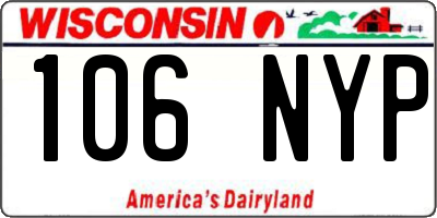 WI license plate 106NYP