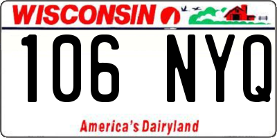 WI license plate 106NYQ
