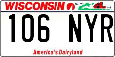 WI license plate 106NYR