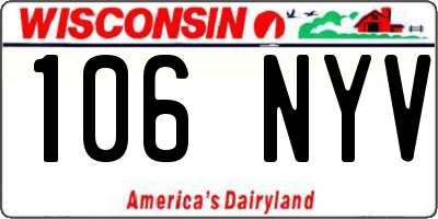 WI license plate 106NYV