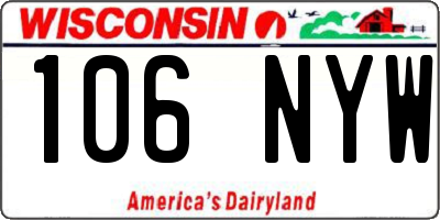WI license plate 106NYW
