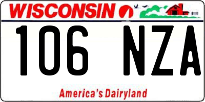 WI license plate 106NZA
