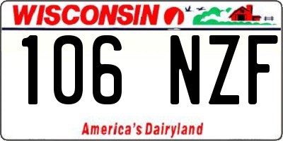 WI license plate 106NZF