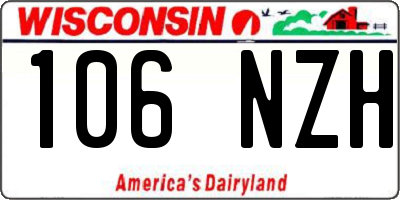 WI license plate 106NZH