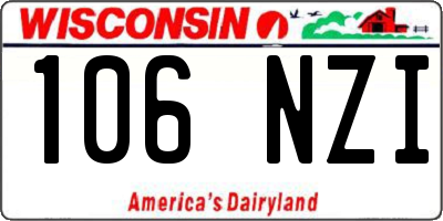 WI license plate 106NZI