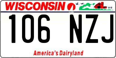 WI license plate 106NZJ