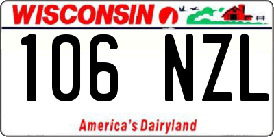 WI license plate 106NZL