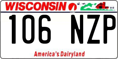 WI license plate 106NZP