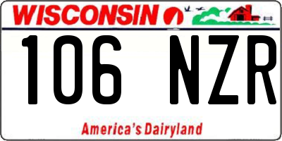 WI license plate 106NZR