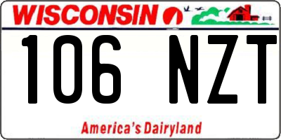 WI license plate 106NZT