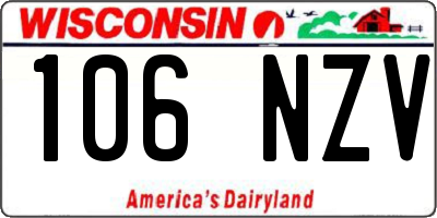 WI license plate 106NZV