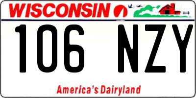 WI license plate 106NZY
