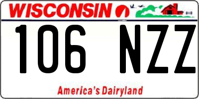 WI license plate 106NZZ