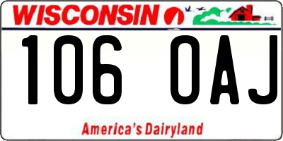WI license plate 106OAJ