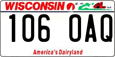 WI license plate 106OAQ