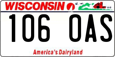 WI license plate 106OAS