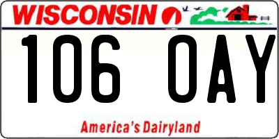 WI license plate 106OAY
