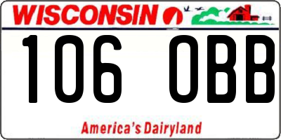 WI license plate 106OBB