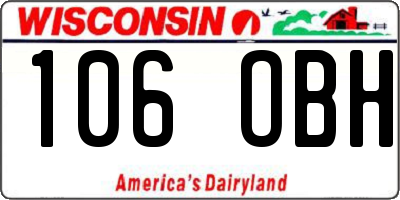 WI license plate 106OBH