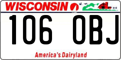 WI license plate 106OBJ