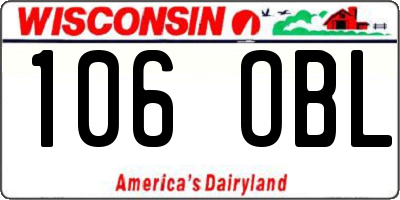 WI license plate 106OBL