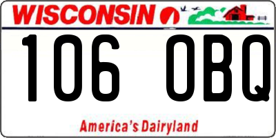 WI license plate 106OBQ