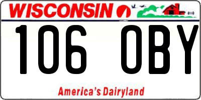 WI license plate 106OBY