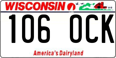 WI license plate 106OCK