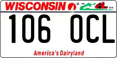 WI license plate 106OCL