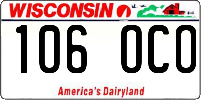 WI license plate 106OCO
