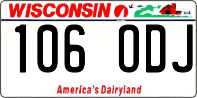 WI license plate 106ODJ