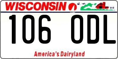 WI license plate 106ODL