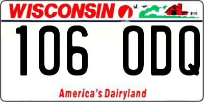 WI license plate 106ODQ