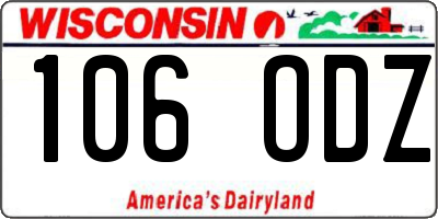 WI license plate 106ODZ