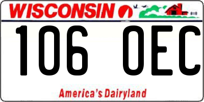 WI license plate 106OEC