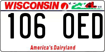 WI license plate 106OED